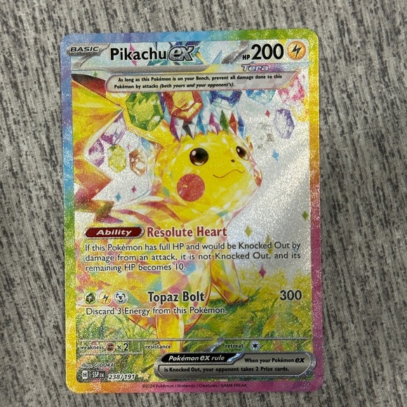 238 191 pokemon card Graded: Pikachu ex 238/191 Surging Sparks (2024) Holo PSA 8 Double Infinity Gaming Pokmon Pikachu ex - 238/191